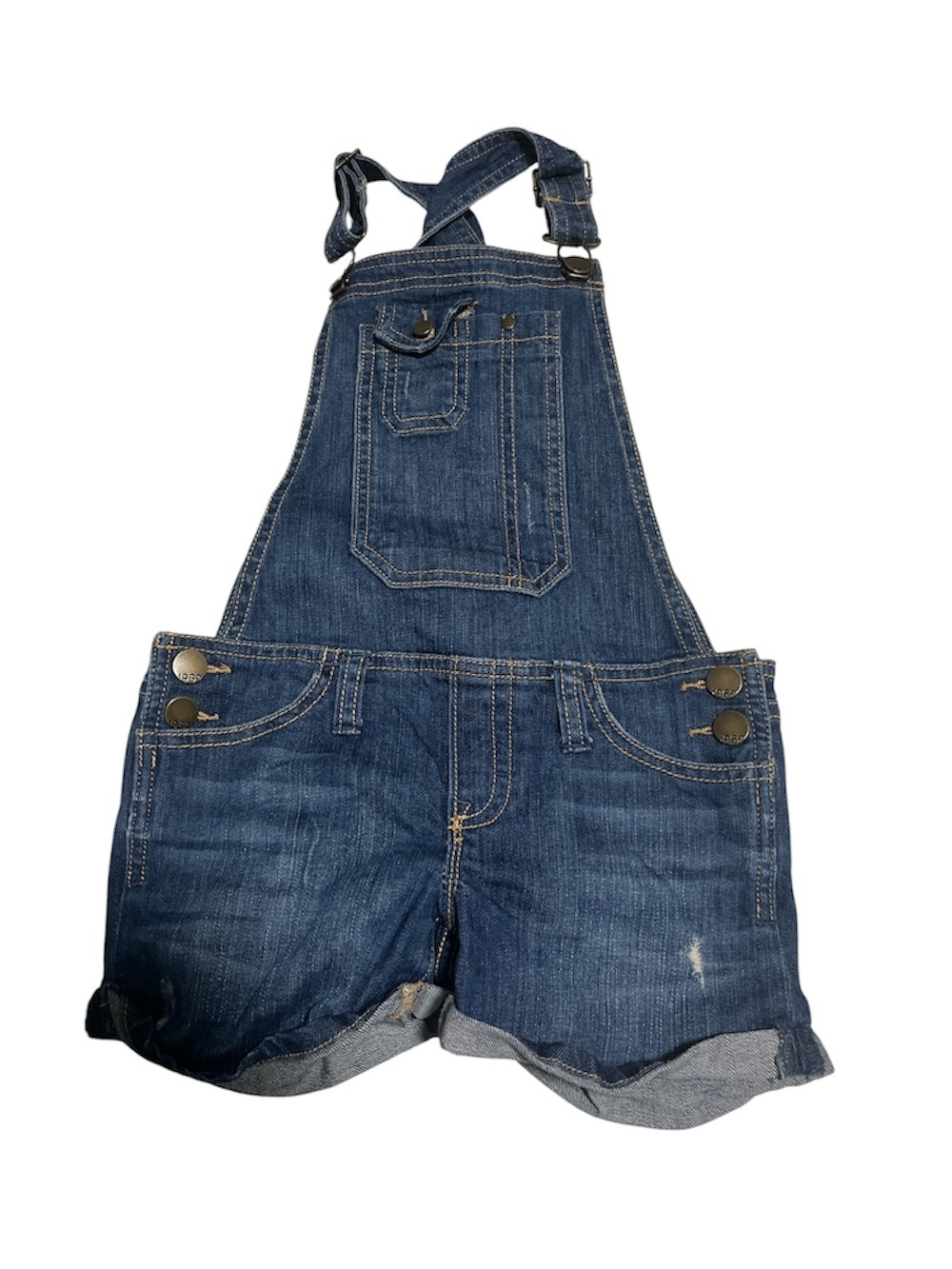 Gap distressed overall shorts size small‎